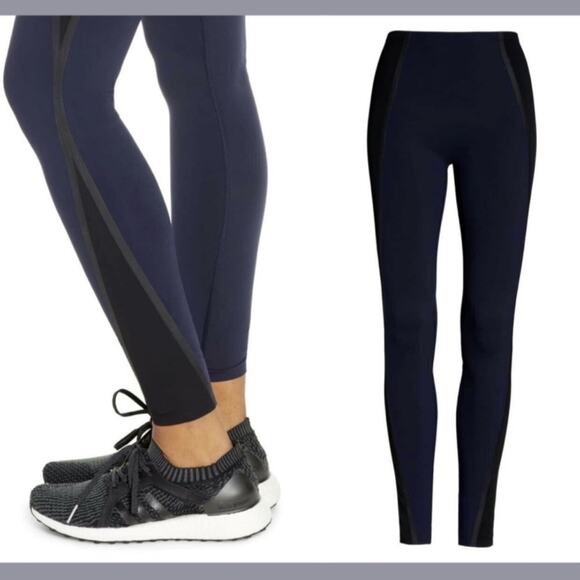 Spanx NWOT Mesh Contour Active Leggings in Lapis Night Blue Size Medium - Picture 1 of 5